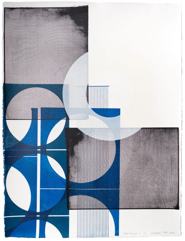 Kate Banazi - Blue Facade 11 - Silkscreen Print
