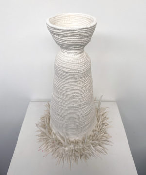 Large Vessel With Aerial Root - Aleisa Miksad - Ceramic Sculpture