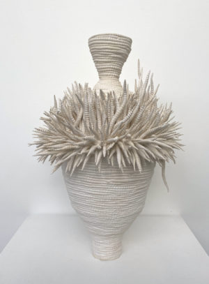 Tall Spiked Vessel - Aleisa Miksad - Ceramic Sculpture