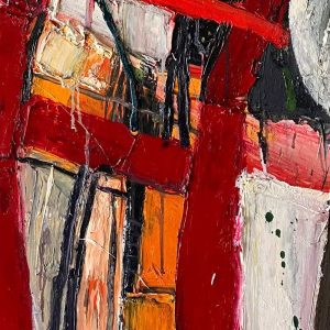 Red Ladder, T.V Tower (Berlin) - Mitchell Cheesman - Painting