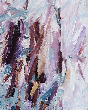 Abstract landscape - acrylic on canvas painting - Dancing with Snowgums - by Australian Artist Belinda Street