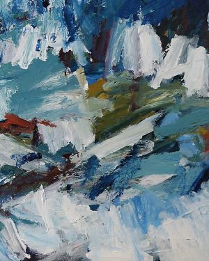 Abstract landscape - acrylic on canvas painting - Front Valley - by Australian Artist Belinda Street
