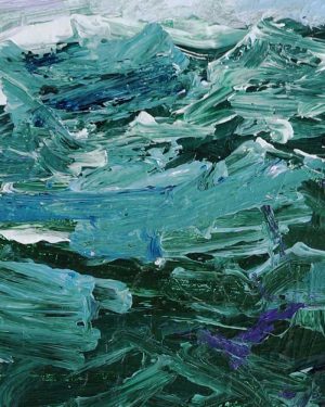 Abstract landscape - acrylic on board painting - Remembering Green - by Australian Artist Belinda Street