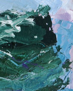 Abstract landscape - acrylic on board painting - Remembering Green - by Australian Artist Belinda Street