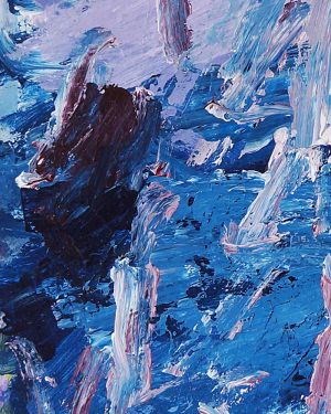 Abstract landscape - acrylic on board painting - Remembering Blue - by Australian Artist Belinda Street