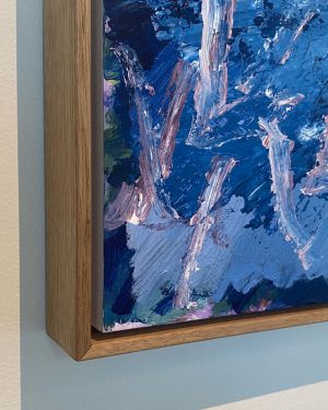 Abstract landscape - acrylic on board painting - Remembering Blue Frame Detail - by Australian Artist Belinda Street