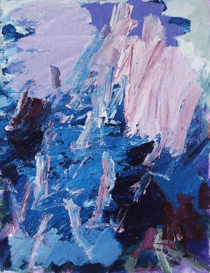 Abstract landscape - acrylic on board painting - Remembering Blue - by Australian Artist Belinda Street