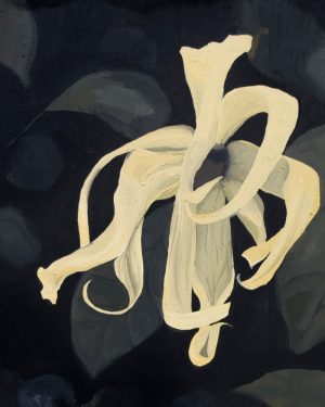 Chloe Caday - Australian Filipino Artist - Gouache on piña silk painting, framed in Tasmanian oak - Flowers of the divine, Ylang-ylang