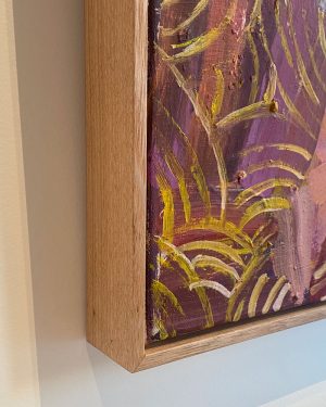 Abstract landscape - oil on canvas painting - Family Weave frame detail - by Australian Artist Mim Fluhrer