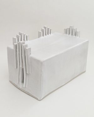 Glebe Incinerator - White Stoneware Clay with Satin White Glaze - Australian Sculptural Artist - Natalie Rosin