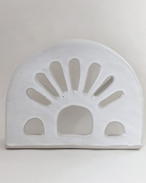 QVB No.2 - White Stoneware Clay with Satin White Glaze - Australian Sculptural Artist - Natalie Rosin