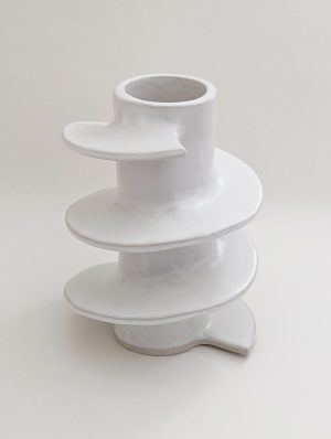 Sydney Modern - White Stoneware Clay with Satin White Glaze - Australian Sculptural Artist - Natalie Rosin
