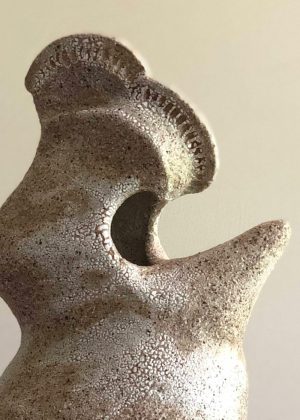 Golden Hour - Stoneware clay + porcelain slip sculpture by Emma Lindegaard