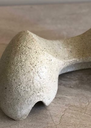 Springtime - Stoneware clay + porcelain slip sculpture by Emma Lindegaard