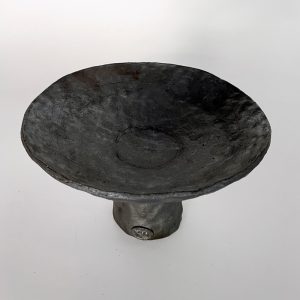 Katarina Wells - ceramic sculpture - black with pedestal