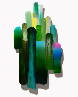 Brett Anthony Moore, Beyond the Emerald City (light turned off), acrylic abstract wall sculpture