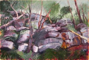 Belinda Street, Marramarra Ascent, Oil landscape painting