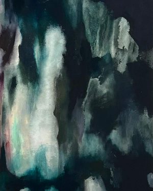 Courtney McClelland, With or Without, oil and acrylic semi-abstract painting