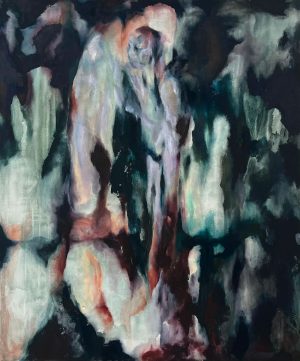 Courtney McClelland, With or Without, oil and acrylic semi-abstract painting