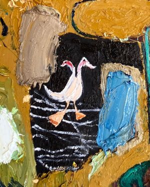 Mitchell Cheesman, Blank Yellow Pages And The Two Headed Goose, still-life oil painting