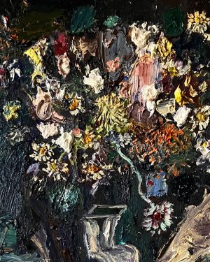 Mitchell Cheesman, Night Stand, still-life oil painting