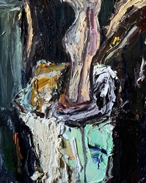 Mitchell Cheesman, Night Stand, still-life oil painting