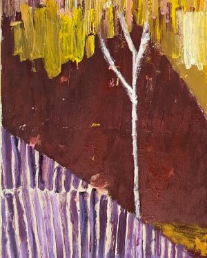 Mim Fluhrer, Sandy Track, semi-abstract oil painting