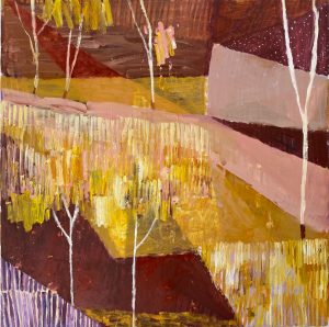 Mim Fluhrer, Sandy Track, semi-abstract oil painting
