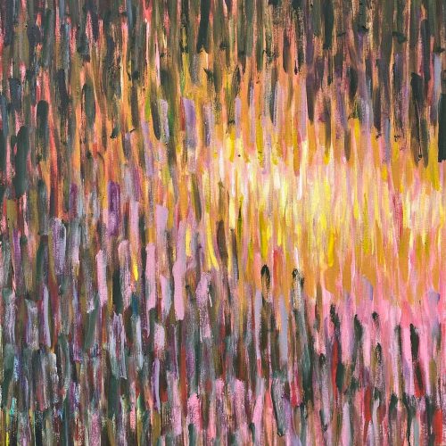 Mim Fluhrer, Cicidall, semi-abstract oil painting