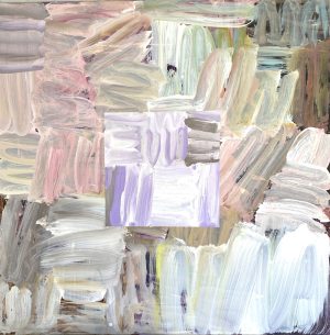 Mim Fluhrer, Fog, semi-abstract oil painting