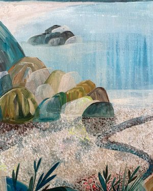 Ingrid Daniell, Passing Countless Shells on the Edge of Time, landscape painting