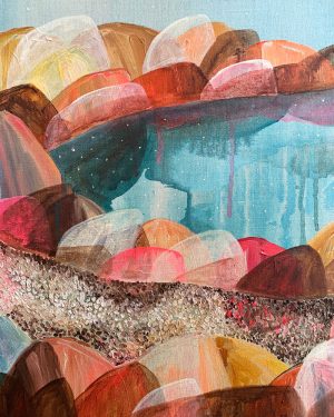 Ingrid Daniell, On the Edge, Time Pools, Shells Drift, landscape painting