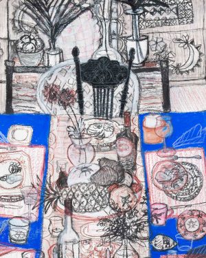 Kiata Mason, Jungle Dinner, still life drawing