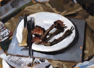 Scraps, Conor Knight, oil still life painting