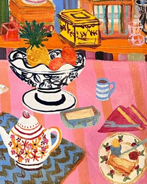 Kiata Mason, Breakfast Time, tablescape Painting
