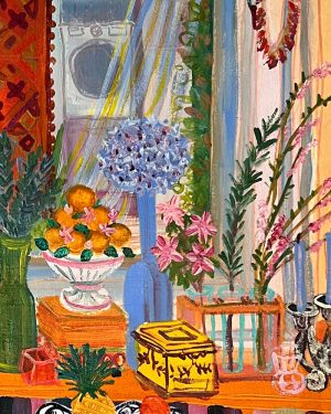 Kiata Mason, Breakfast Time, tablescape Painting