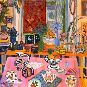 Kiata Mason, Breakfast Time, tablescape Painting