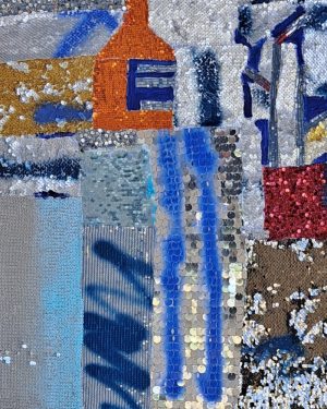 Liliana Pasalic, Still Life With Cactus, abstract LED textile artwork
