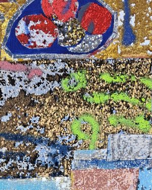 Liliana Pasalic, Still Life With Cactus, abstract LED textile artwork