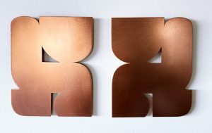 Pause (right) in copper, Diana Miller